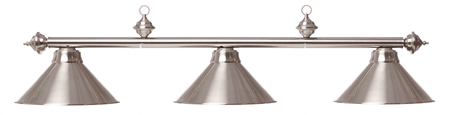 Majestic 3-Shade Stainless Steel Pool Table Lamp / Quality billiard lighting at a discount price